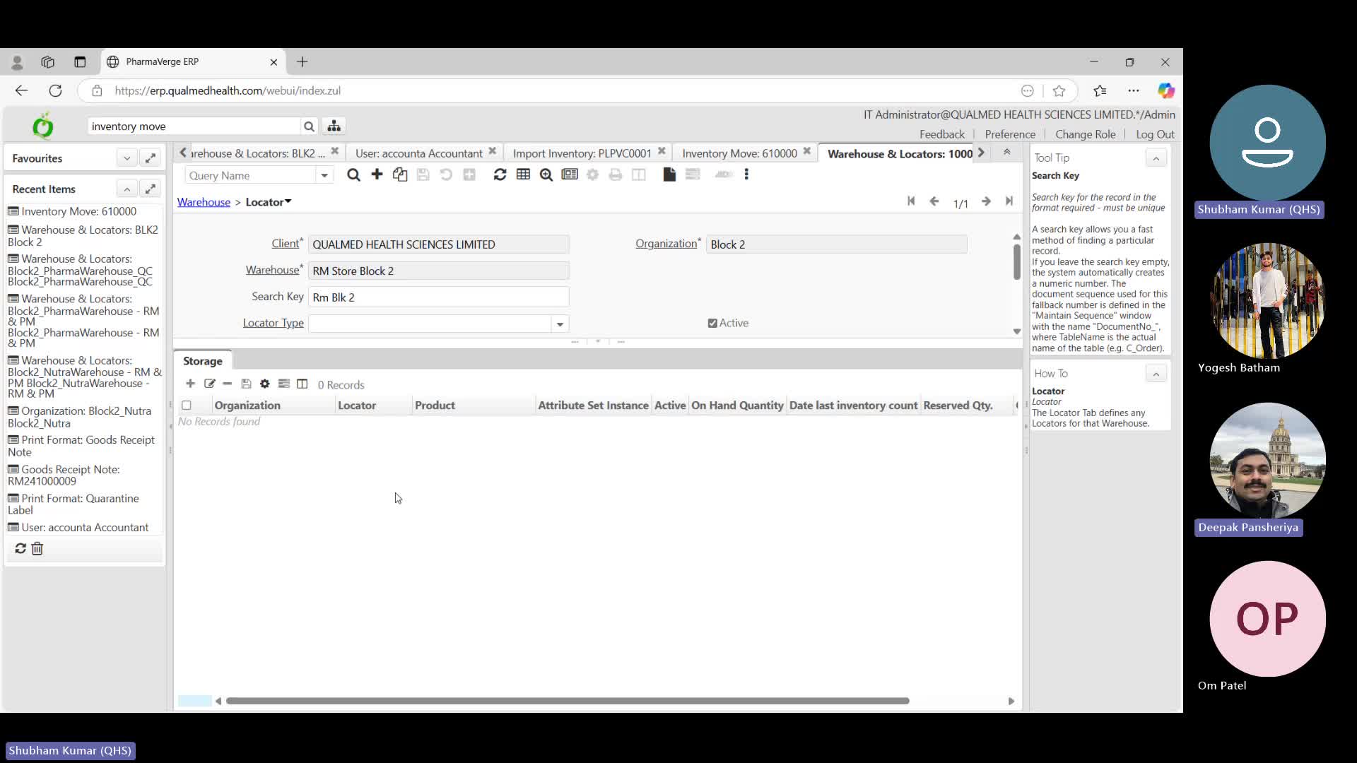54. Qualmed session 53 - Inventory Move