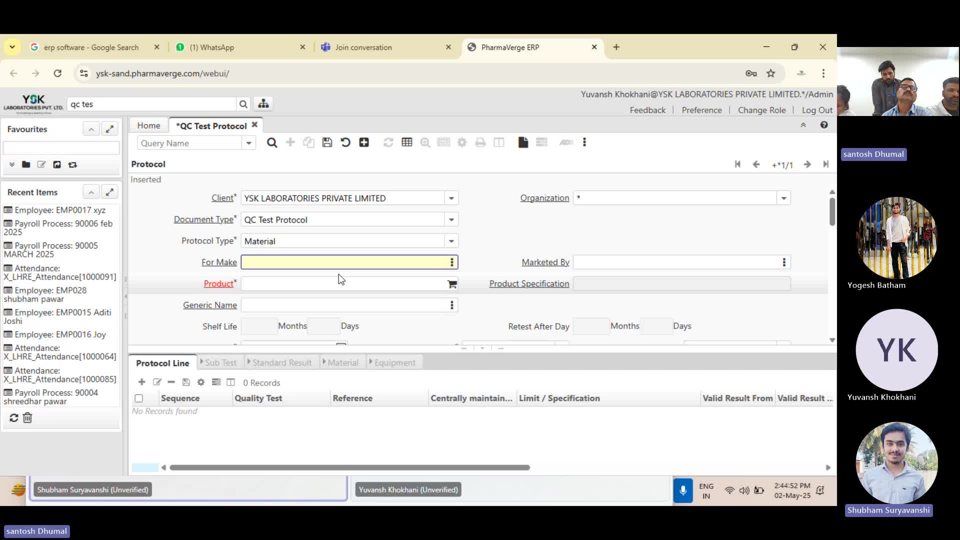 YSK Session 19 - QC Test Protocol - RM