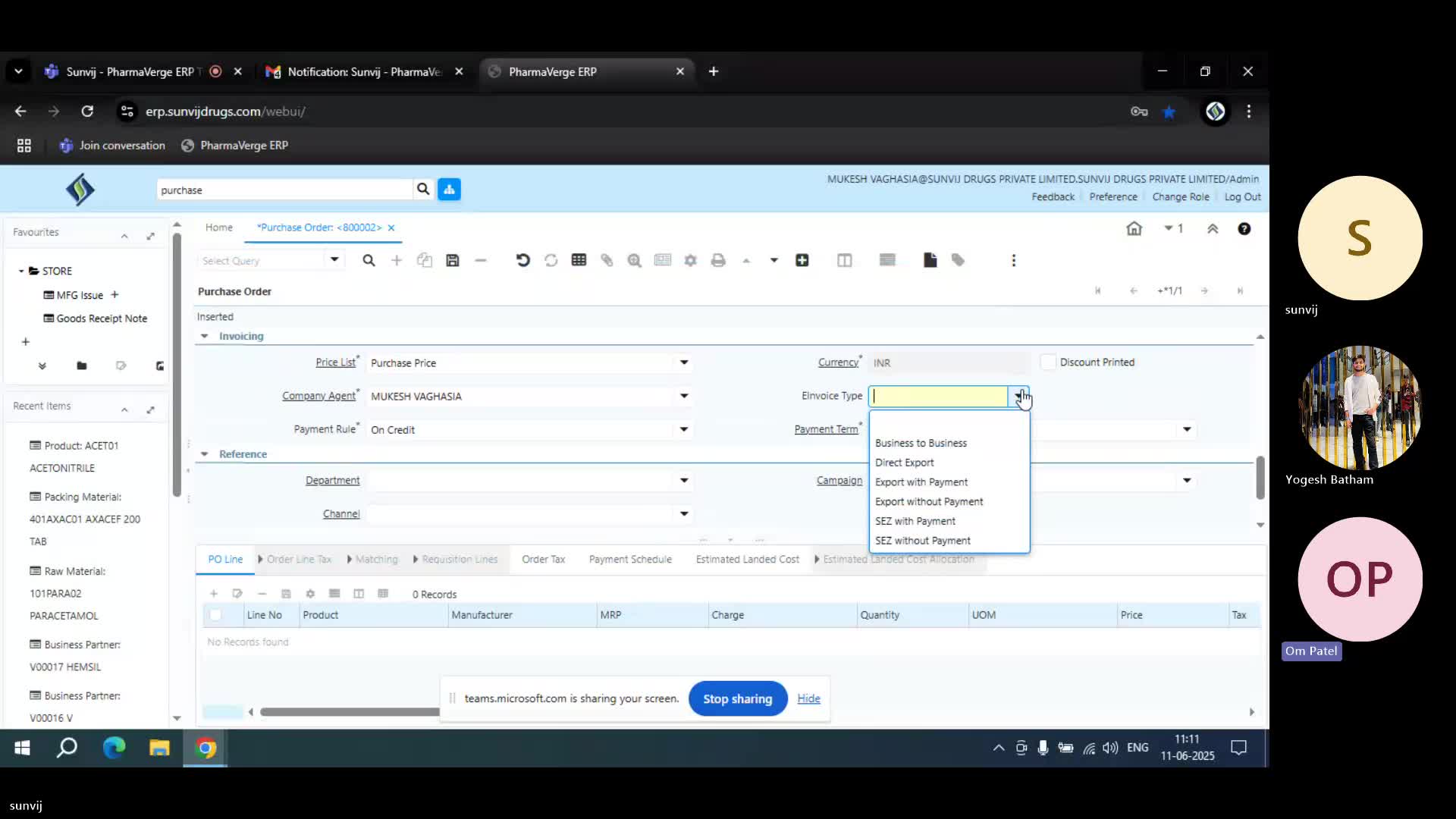 Sunvij Session 6 - Purchase order