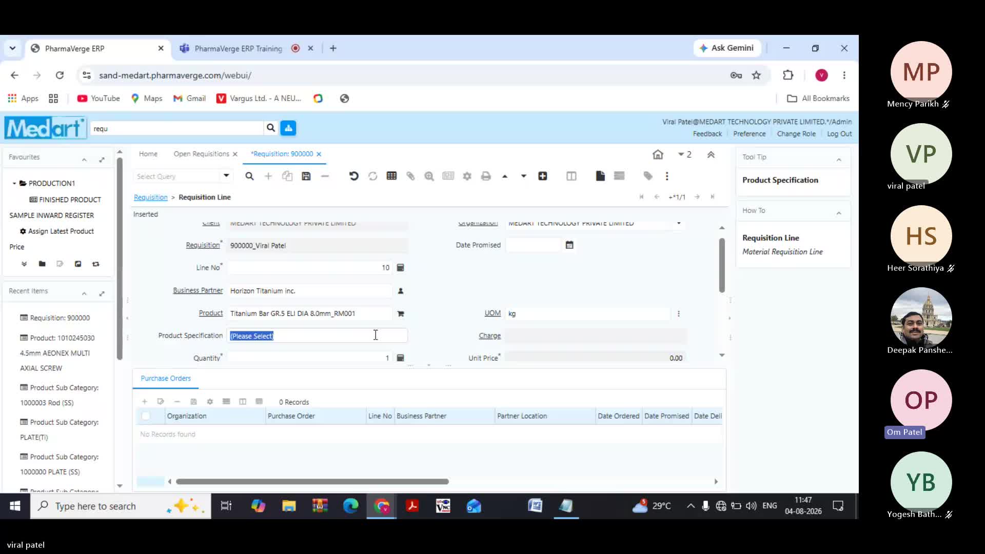 Medart Session 7- Purchase Order Creation